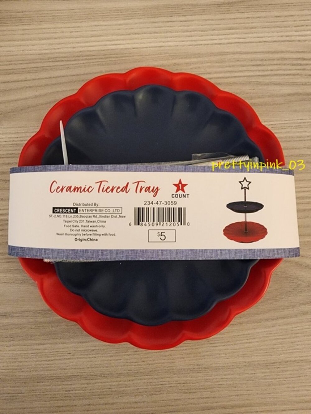 Two-Tier Red Blue Ceramic Tiered Tray Target Bullseye’s Playground 2026 NEW!